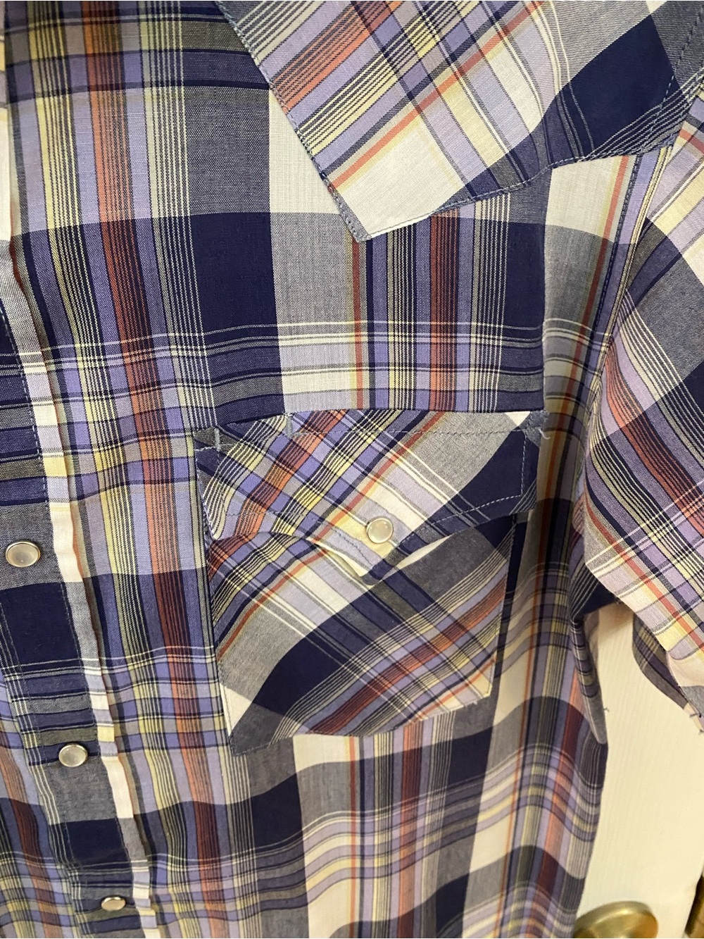 Vintage Ely Cattleman Pearl Snap Plaid Western Cowboy Shirt Short Sleeve Small - Picture 3 of 5